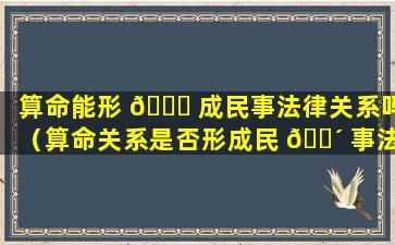 算命能形 🐘 成民事法律关系吗（算命关系是否形成民 🐴 事法律关系）